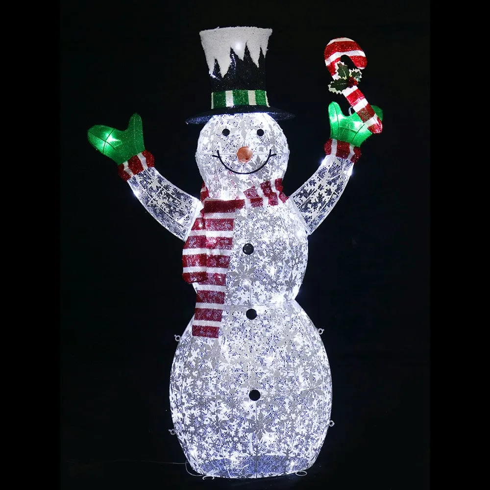 LED Twinkling Mesh Snowman (123cm)