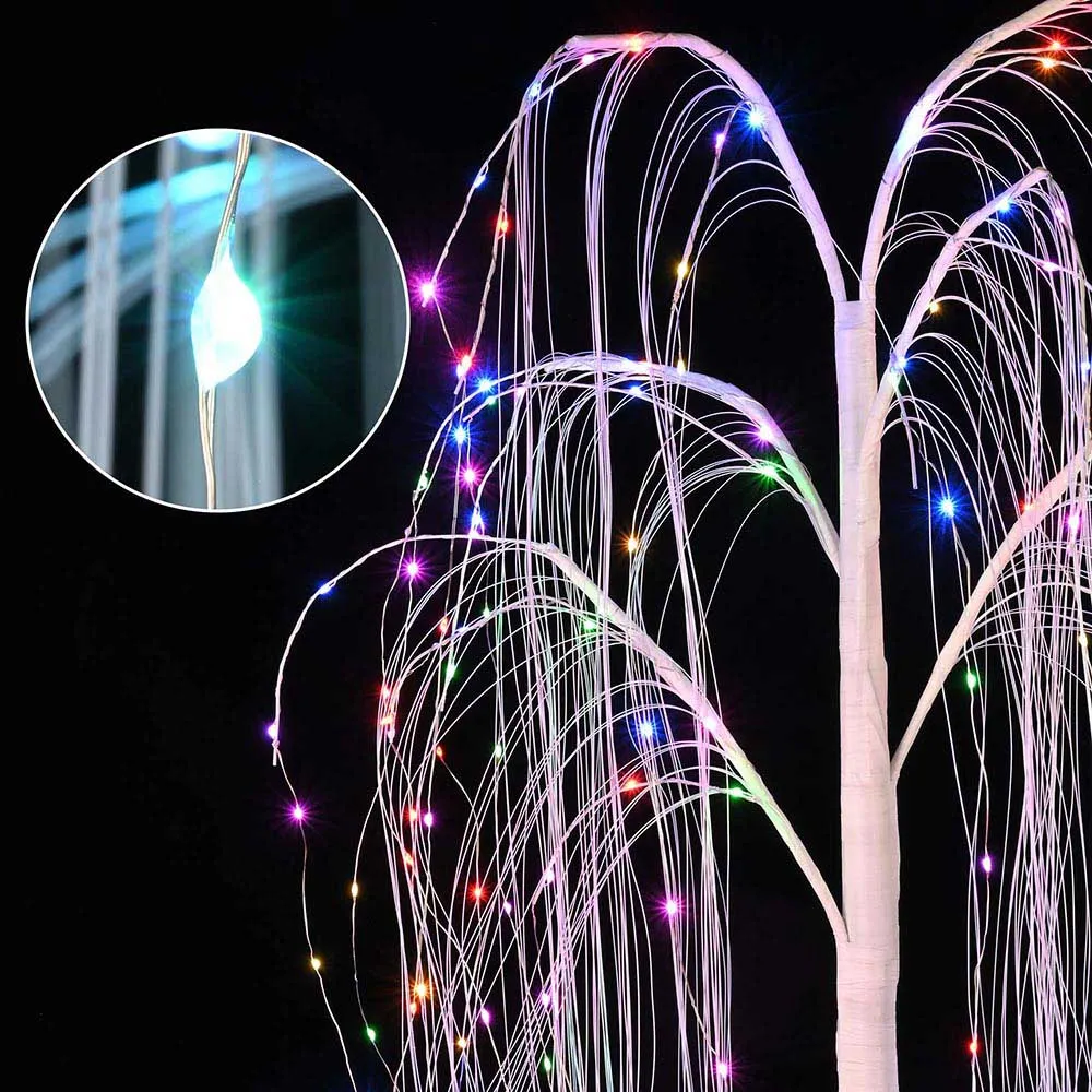 Lighted Willow Tree for Outdoor Christmas Twinkle Multicolor