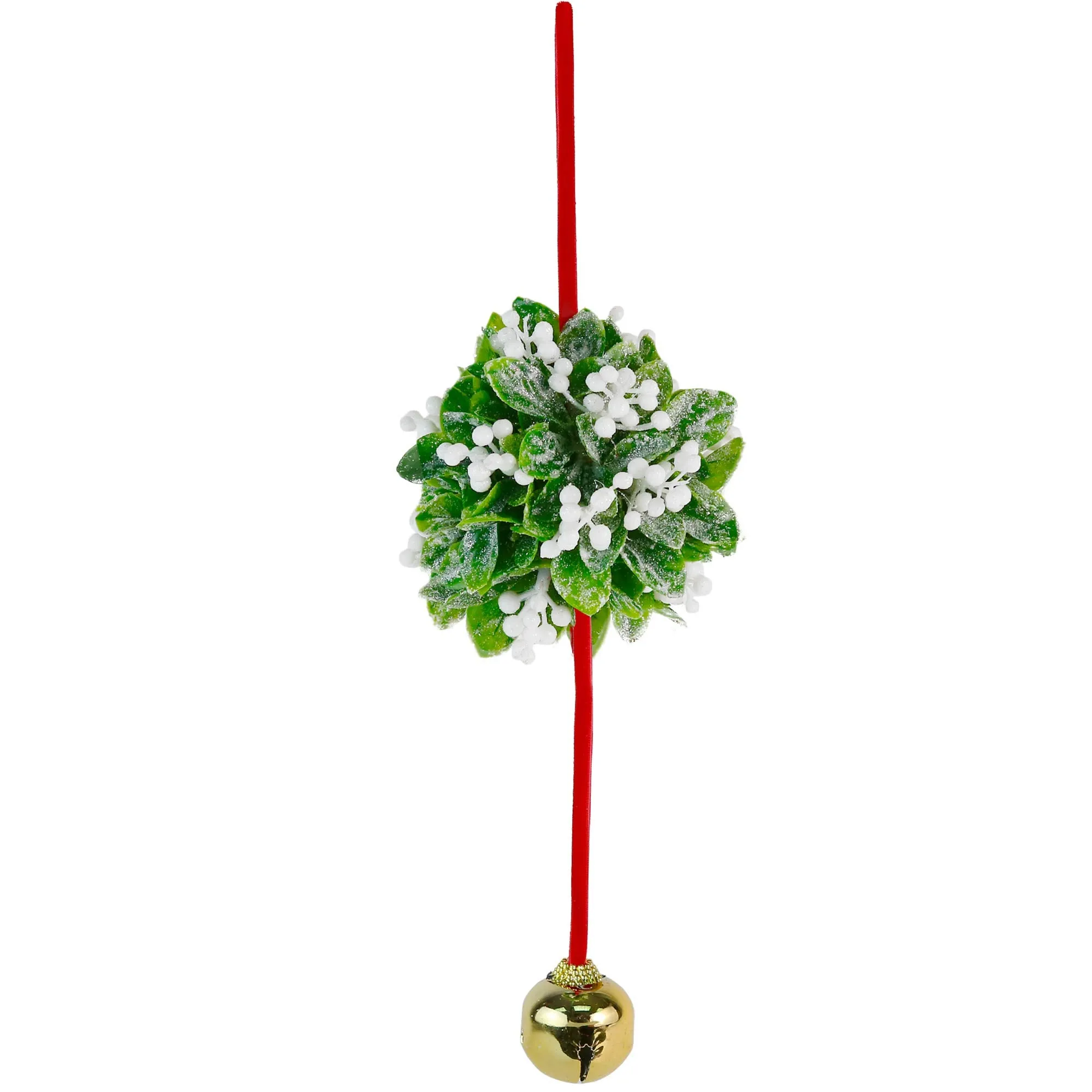 Mistletoe Ball Christmas Ornament - Holiday Mistletoe Bell Hanging Decoration