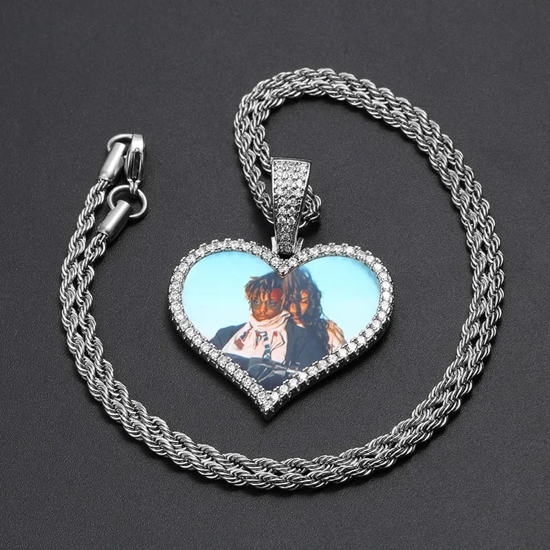 Personalized Heart Photo Necklace- Heart Pendant Necklace- Exclusive Gifts For 11 Year Old Boys