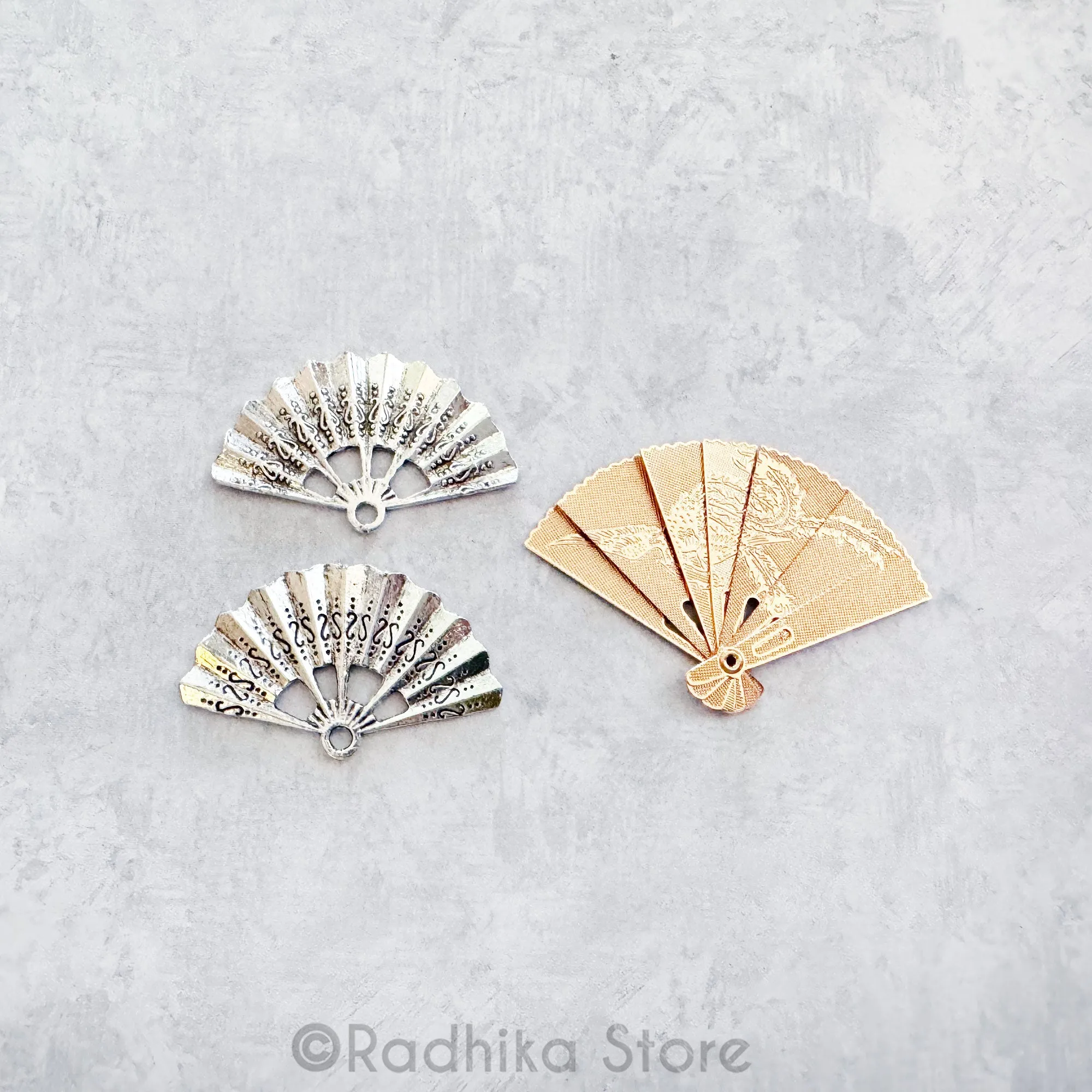 Silvery or Golden -  Fan -  Pendants