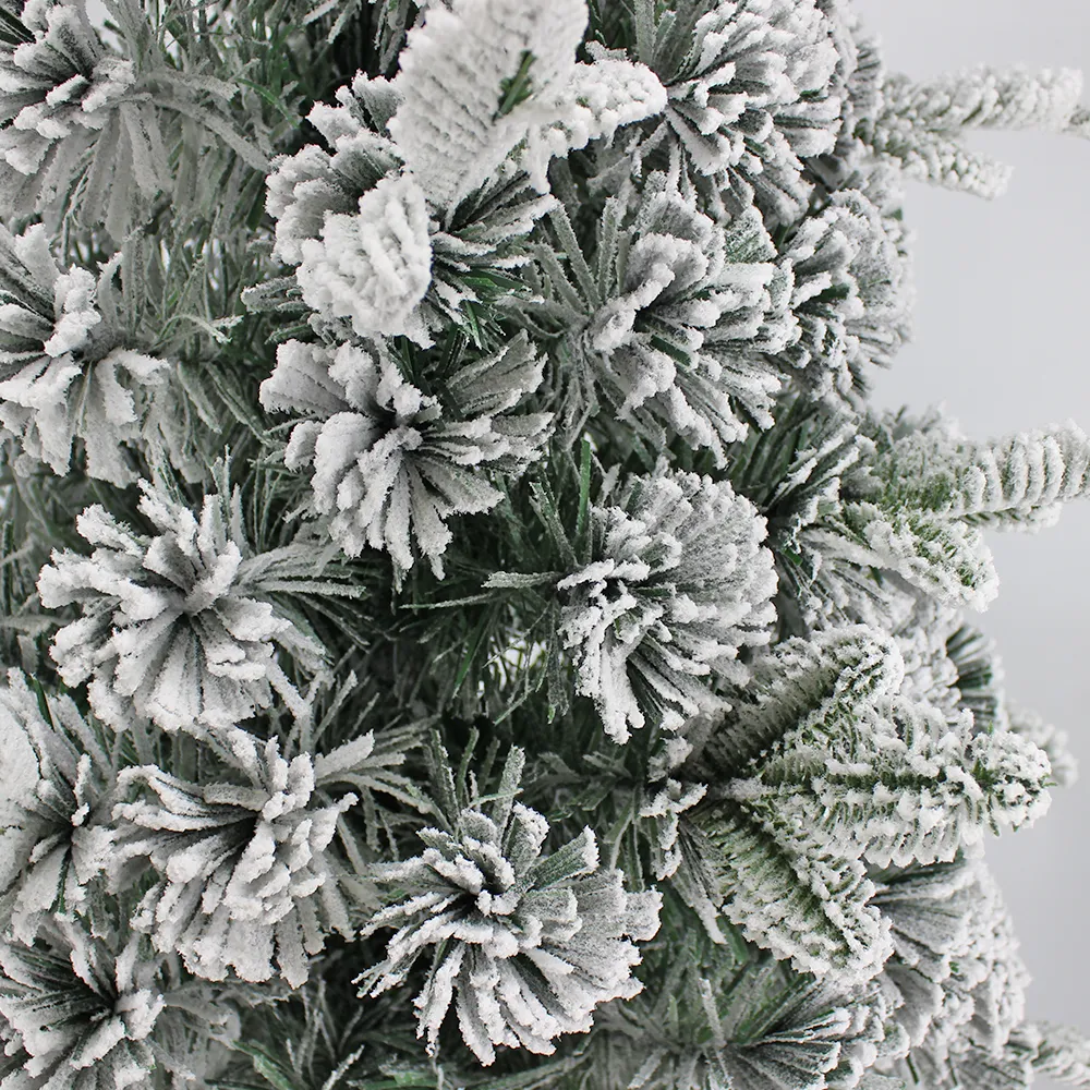 Snow Flocked Christmas Pine Tree Pre-Lit Ultra Bright Flashing Lights