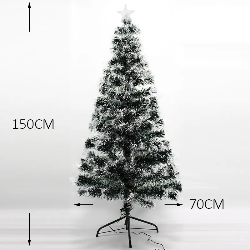 Snowy White Tipped Christmas Tree Pre-Lit Fibre Optic Flashing Lights