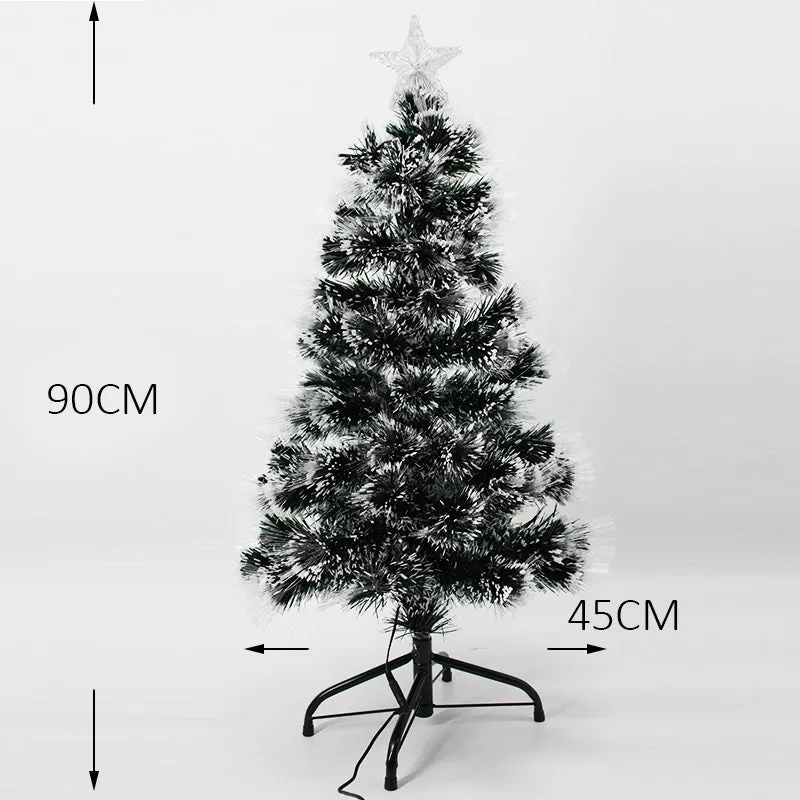 Snowy White Tipped Christmas Tree Pre-Lit Fibre Optic Flashing Lights