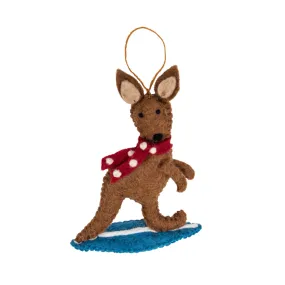 Surfing Kangaroo Christmas Decoration