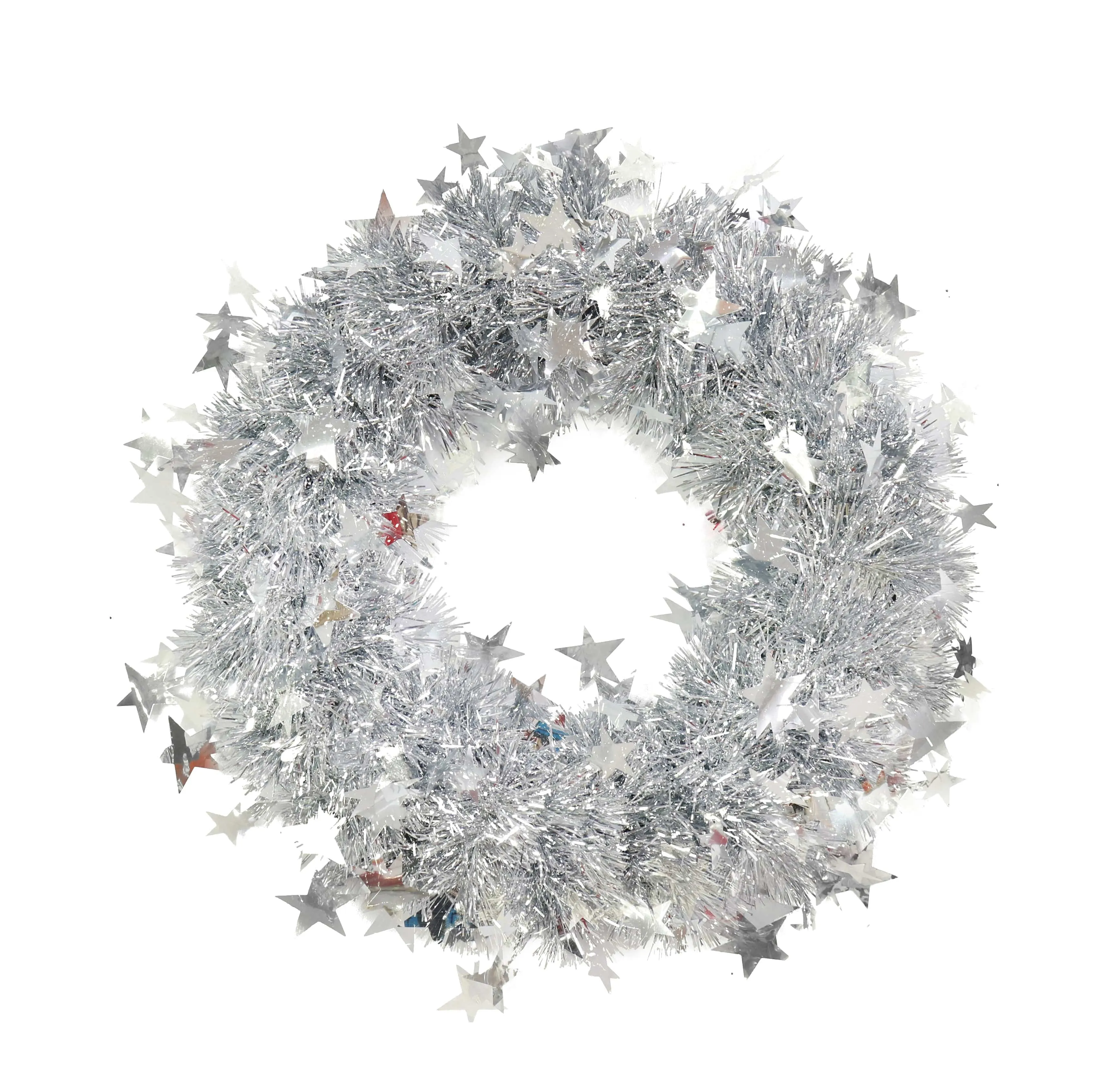 Tinsel Starry Wreath Asst (28cm)