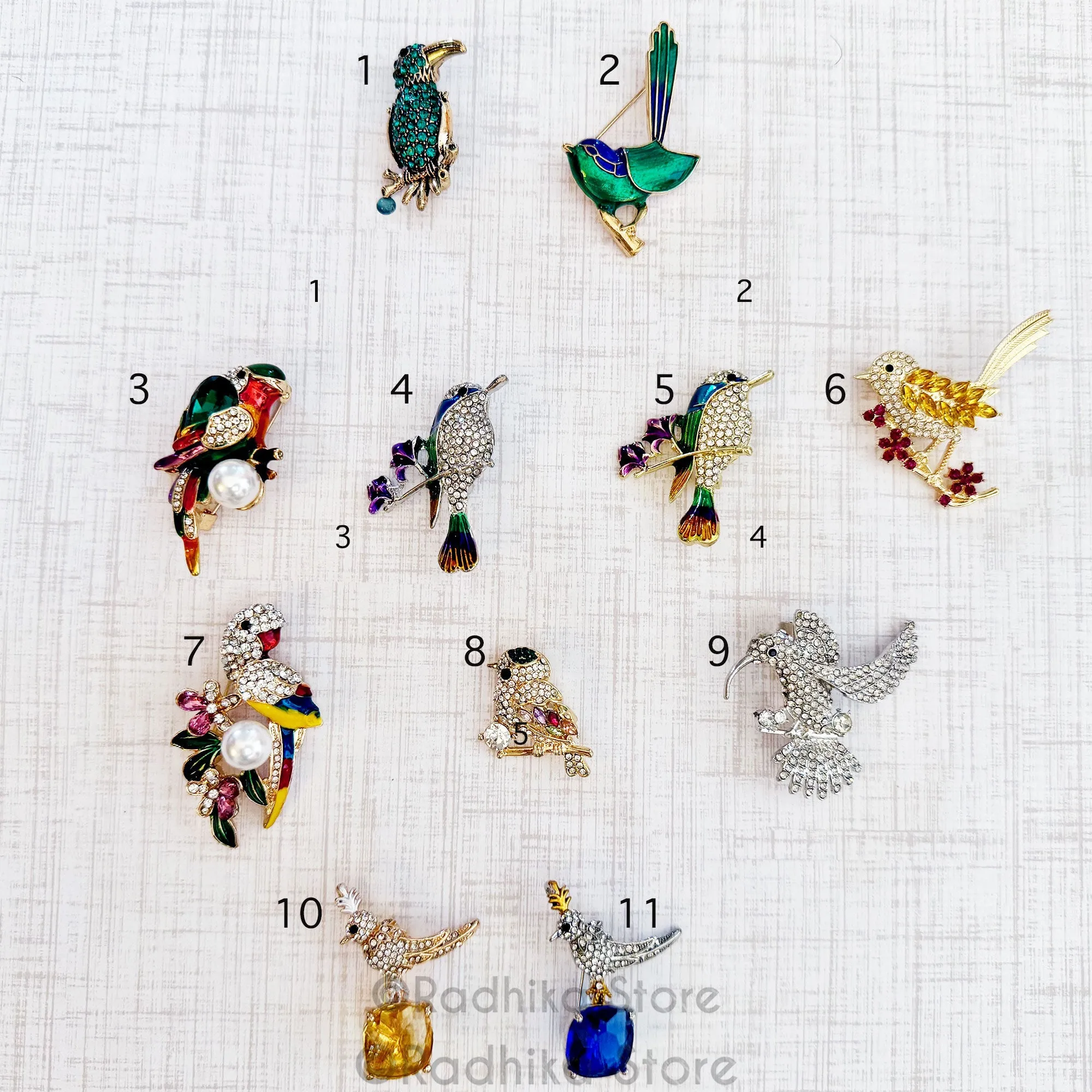 Vrindavan Birds -  Pendants-(Pins)